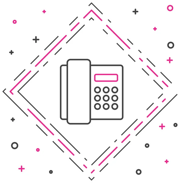 Řádek Telefon Sluchátko Ikona Izolované Bílém Pozadí Telefonní Značka Barevný — Stockový vektor