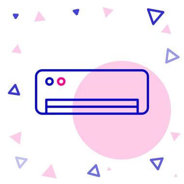 Hat klima simgesi beyaz arkaplanda izole edildi. Sistemin havalandırmasını böl. Soğuk ve soğuk iklim kontrol sistemi. Renkli taslak konsepti. Vektör