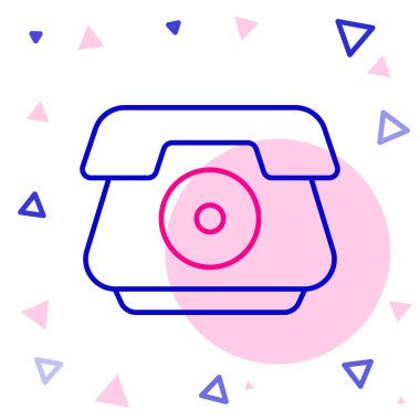 Telefon ahizesi simgesi beyaz arkaplanda izole edildi. Telefon işareti. Renkli taslak konsepti. Vektör