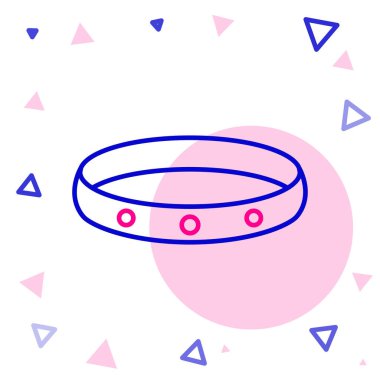 Hat Altın yüzük simgesi beyaz arkaplanda izole edildi. Renkli taslak konsepti. Vektör