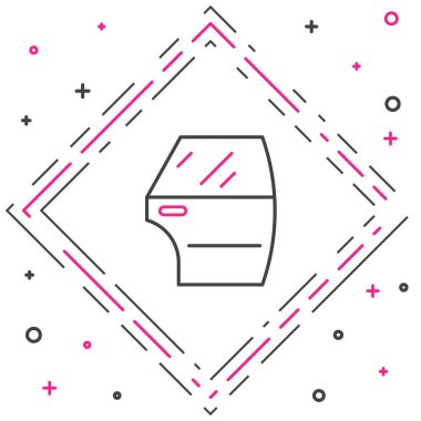 Çizgi Araba kapısı simgesi beyaz arkaplanda izole edildi. Renkli taslak konsepti. Vektör