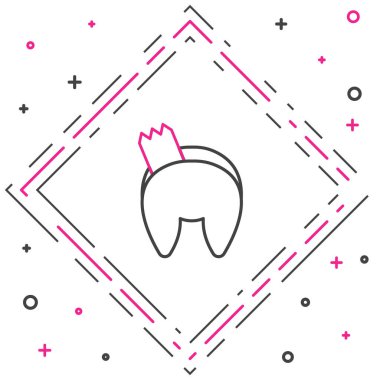 Çin şans kurabiyesi ikonu beyaz arka planda izole edilmiş. Geleneksel Asya. Renkli taslak konsepti. Vektör