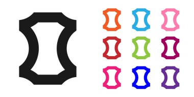 Beyaz arkaplanda siyah deri ikon izole edilmiş. Simgeleri renklendirin. Vektör