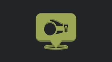 Siyah arkaplanda yeşil boks eldiveni simgesi var. 4K Video hareketli grafik canlandırması.