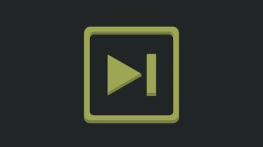 Yeşil Hızlı ileri simgesi siyah arkaplanda izole edildi. 4K Video hareketli grafik canlandırması.