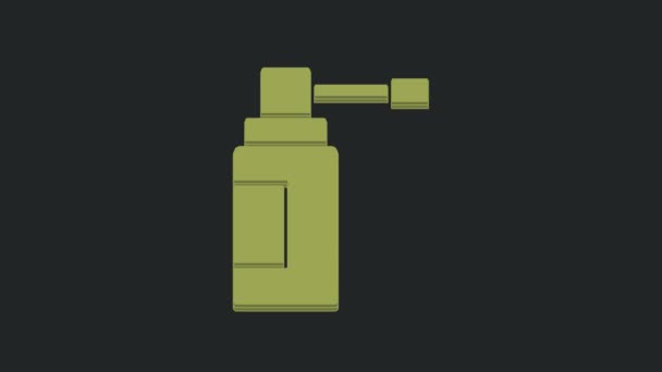 Botella Médica Verde Con Spray Boquilla Para Tratamiento Enfermedades Nariz — Vídeos de Stock