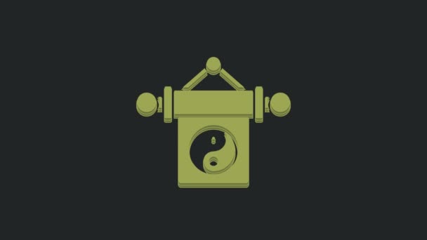 Verde Yin Yang Símbolo Armonía Equilibrio Icono Aislado Sobre Fondo — Vídeo de stock