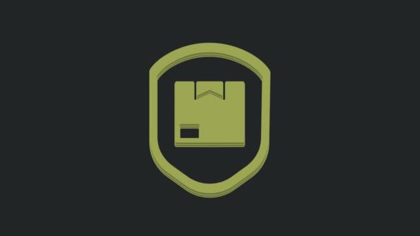 Green Delivery Pack Seguridad Con Icono Escudo Aislado Sobre Fondo — Vídeos de Stock