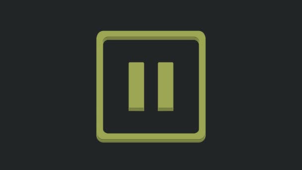 Иконка Зеленой Кнопки Выделена Черном Фоне Видеографическая Анимация — стоковое видео