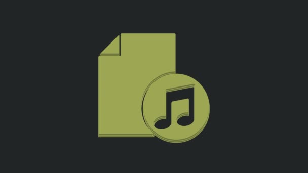 Πράσινο Μουσικό Βιβλίο Εικονίδιο Σημείωμα Απομονώνονται Μαύρο Φόντο Μουσικό Φύλλο — Αρχείο Βίντεο