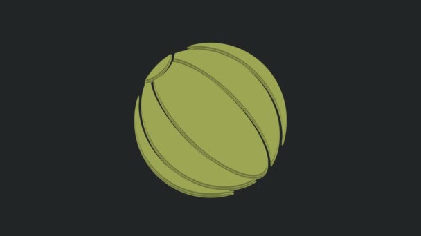 Green Beach Ball Symbol Isoliert Auf Schwarzem Hintergrund Video Motion — Stockvideo