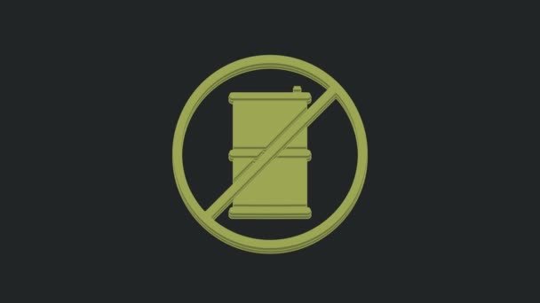 Зелений Ствола Значка Бензину Ізольовано Чорному Тлі Значок Дизельного Газу — стокове відео