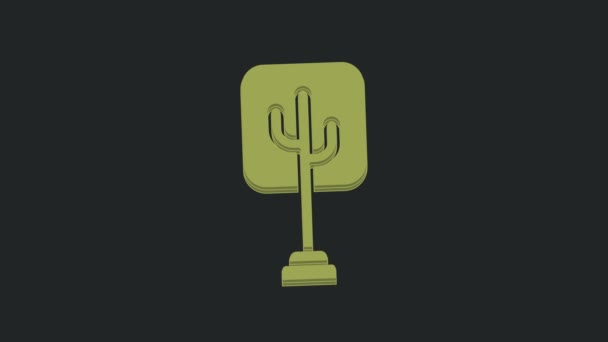 Icono Del Árbol Verde Aislado Sobre Fondo Negro Símbolo Forestal — Vídeo de stock