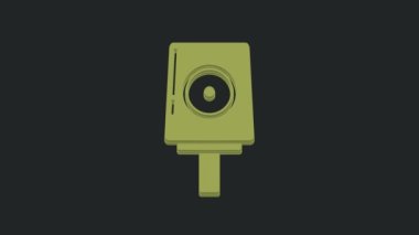 Yeşil sprey, siyah arkaplanda izole edilmiş başlık simgesini temizleyebilir. 4K Video hareketli grafik canlandırması.