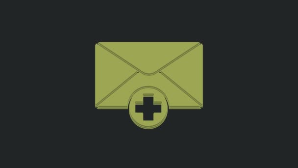 Grünes Umschlagsymbol Isoliert Auf Schwarzem Hintergrund Konzept Der Empfangenen Botschaft — Stockvideo