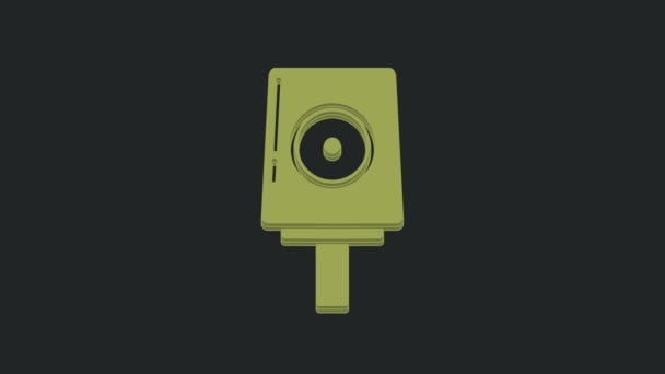 Green Spray Can Nozzle Cap Icon Isolated Black Background Video — Stock Video