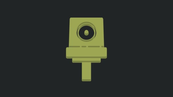 Green Spray Can Nozzle Cap Icon Isolated Black Background Video — Stock Video