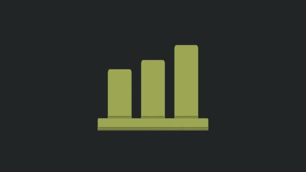 Infografická Ikona Zeleného Koláče Izolovaná Černém Pozadí Značka Diagramu Grafická — Stock video