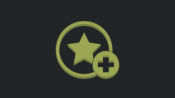 Ikona Zelená Hvězda Izolovaná Černém Pozadí Oblíbené Nejlepší Hodnocení Symbol — Stock video