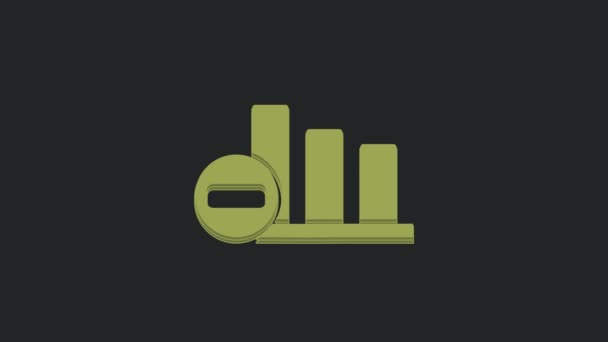 Icono Infografía Gráfico Green Pie Aislado Sobre Fondo Negro Signo — Vídeos de Stock