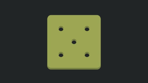 Green Game Kostky Ikona Izolované Černém Pozadí Hazard Kasinu Grafická — Stock video