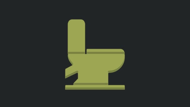 Зображення Зеленої Чаші Toilet Ізольовано Чорному Тлі Відеографічна Анімація — стокове відео