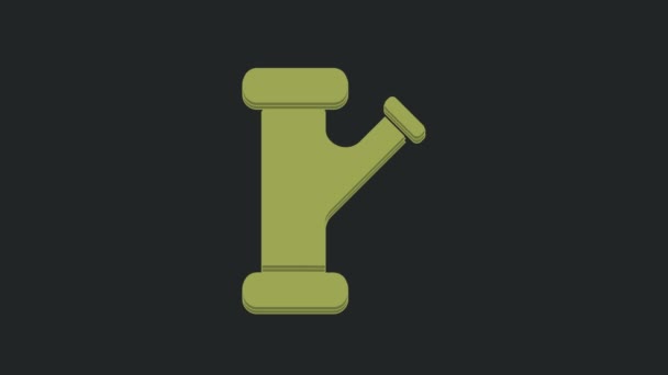 Green Industry Metallic Pipe Icon Isolated Black Background Plumbing Pipeline — Stock Video