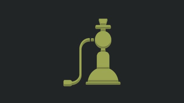 Green Hookah Icon Isolated Black Background Video Motion Graphic Animation — Stock Video