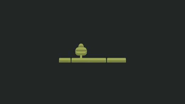Green Opium Pipe Icon Isolated Black Background Video Motion Graphic — Stock Video