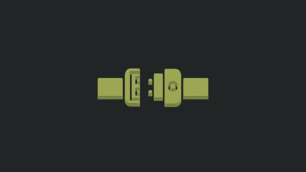 Icona Cintura Sicurezza Verde Isolata Sfondo Nero Cintura Sicurezza Animazione — Video Stock
