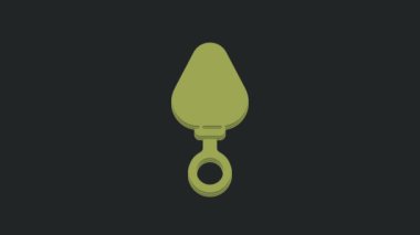Green Anal plug icon isolated on black background. Butt plug sign. Fetish accessory. Sex toy for men and woman. 4K Video motion graphic animation.