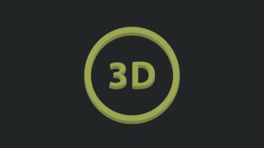 Siyah arkaplanda yeşil 3D kelime simgesi izole edildi. 4K Video hareketli grafik canlandırması.
