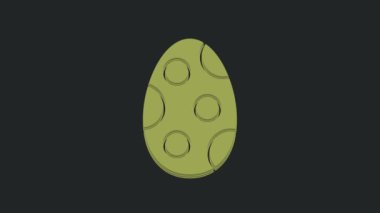 Yeşil Paskalya yumurtası simgesi siyah arkaplanda izole edilmiş. Mutlu Paskalyalar. 4K Video hareketli grafik canlandırması.