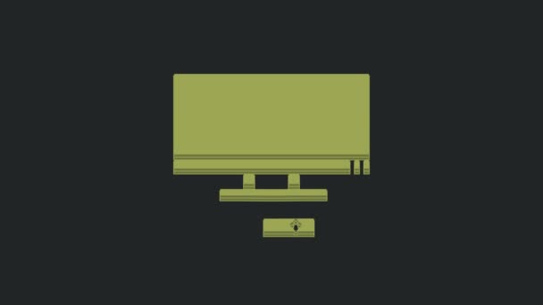 Zelená Smart Ikona Izolované Černém Pozadí Televizní Značka Grafická Animace — Stock video