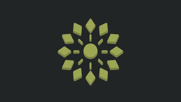 Ikona Zeleného Fireworku Izolovaná Černém Pozadí Koncept Zábavné Párty Výbušný — Stock video