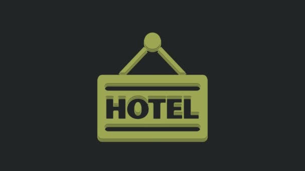 Siyah Arka Planda Izole Edilmiş Bir Metin Otel Simgesi Olan — Stok video