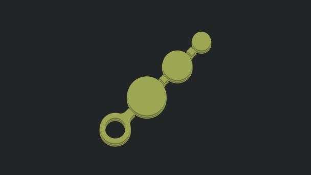 Зелений Анальний Бісер Значок Ізольовано Чорному Тлі Знак Анальних Кульок — стокове відео