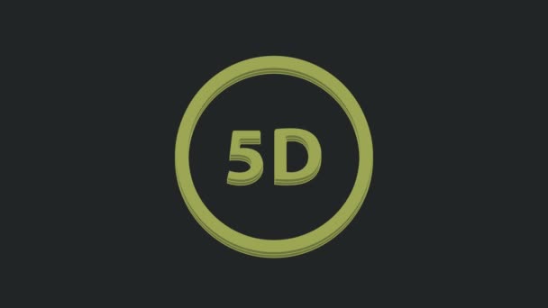 Icono Realidad Virtual Verde Aislado Sobre Fondo Negro Logo Tridimensional — Vídeo de stock