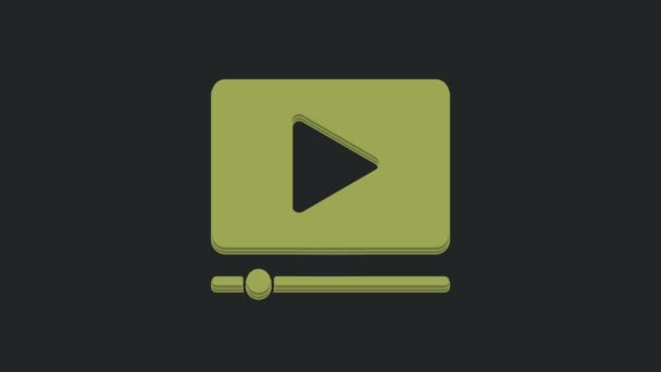 Green Online Spielen Video Symbol Isoliert Auf Schwarzem Hintergrund Filmstreifen — Stockvideo