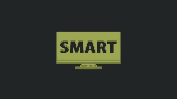 Schermo Verde Con Icona Smart Video Tecnologia Isolata Sfondo Nero — Video Stock