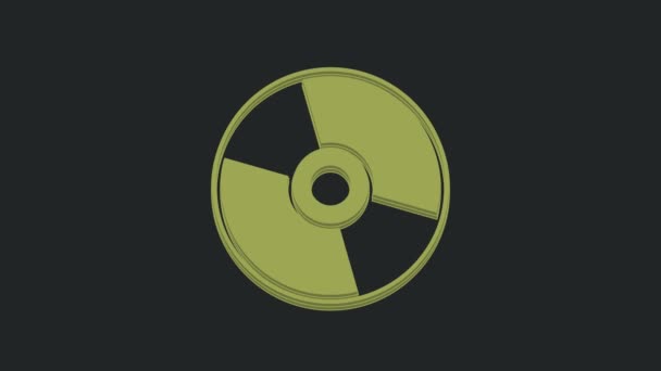 Зелений Або Dvd Диск Ізольовані Чорному Фоні Компактний Знак Диска — стокове відео