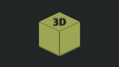 Siyah arkaplanda izole edilmiş yeşil Isometric küp simgesi. Geometrik küp katı simge. 3 boyutlu kare işareti. Kutu sembolü. 4K Video hareketli grafik canlandırması.
