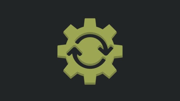 Green Gear Και Βέλη Εικονίδιο Έννοια Workflow Απομονώνονται Μαύρο Φόντο — Αρχείο Βίντεο
