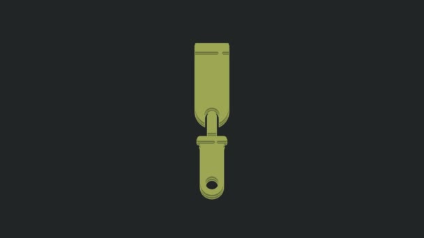 Піктограма Металевого Файла Green Rasp Ізольовано Чорному Тлі Рапс Роботи — стокове відео