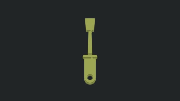 Pictograma Șurubelniță Verde Izolată Fundal Negru Simbolul Instrumentului Serviciu Animație — Videoclip de stoc