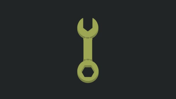 Ikona Klíče Zeleného Klíče Izolovaná Černém Pozadí Grafická Animace Pohybu — Stock video