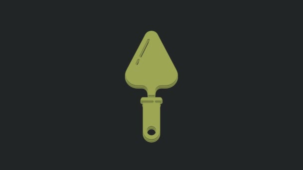 黒の背景に隔離された緑のトロエルのアイコン 4Kビデオモーショングラフィックアニメーション — ストック動画