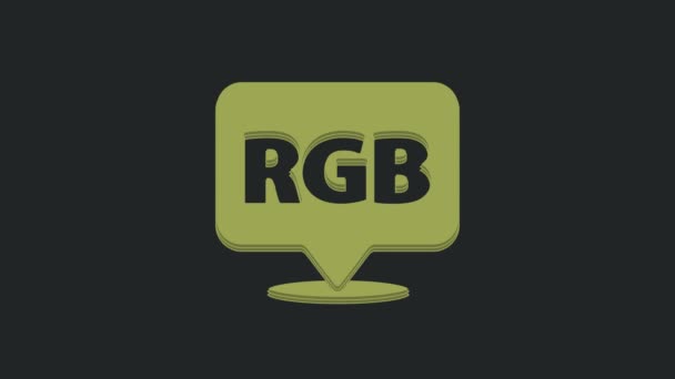 Rgb Cmyk 아이콘 거품검은 배경에 비디오 그래픽 애니메이션 — 비디오