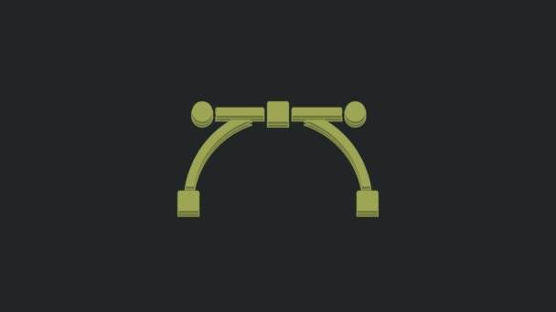 Green Bezier Curve Icon Isolated Black Background Pen Tool Icon — Stock Video