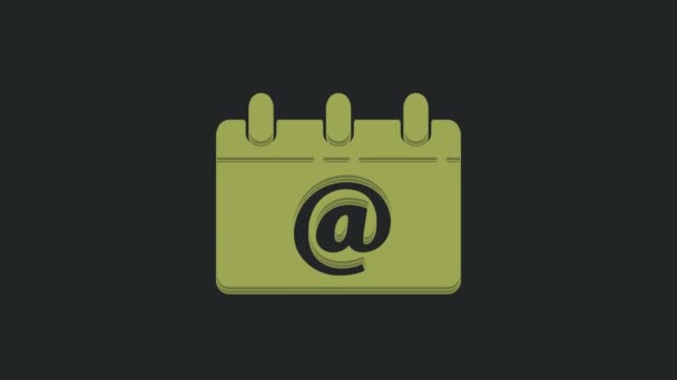 Calendario Verde Con Icona Email Isolata Sfondo Nero Mail Con — Video Stock